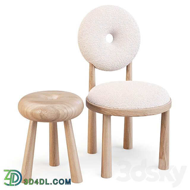 Emmanuelle Simon Baba Dining Set Table Chair 3D Models