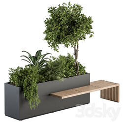 Urban Furniture Plant Box with Bench Set 28 3D Models 3DSKY 