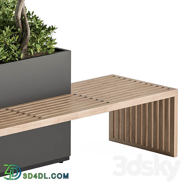 Urban Furniture Plant Box with Bench Set 28 3D Models 3DSKY