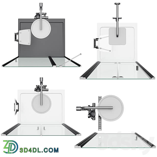 Shower doors Radaway Nes 8 Black set 140 3D Models 3DSKY