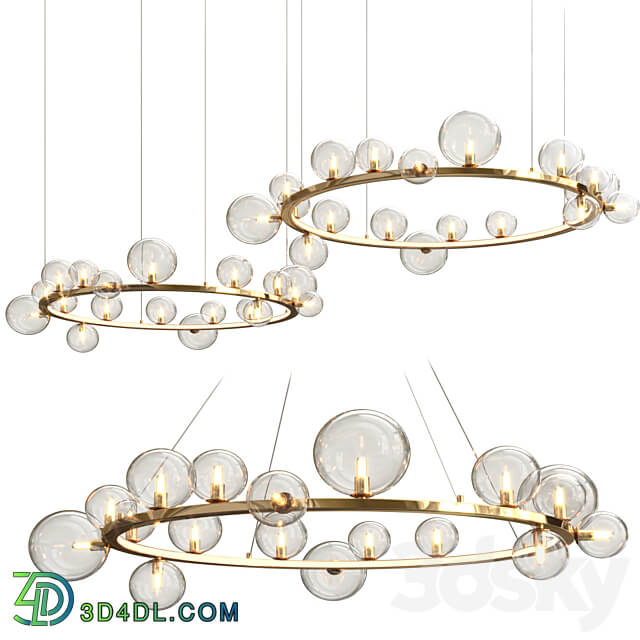 Pendant light LED Postmodern Iron Glass Bubble Round Gold Black Silver Pendant Lights