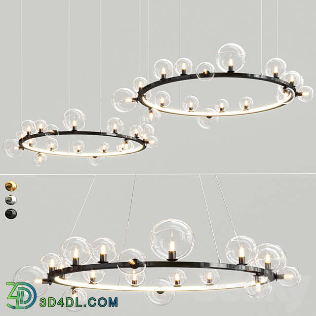 Pendant light LED Postmodern Iron Glass Bubble Round Gold Black Silver Pendant Lights