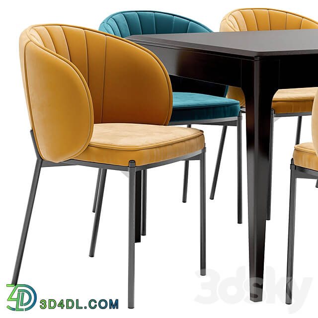 Table Chair Coral dining chair and Brooklyn table