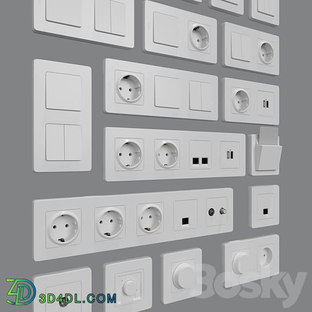 Legrand Inspiria sockets and switches Miscellaneous 3D Models 3DSKY