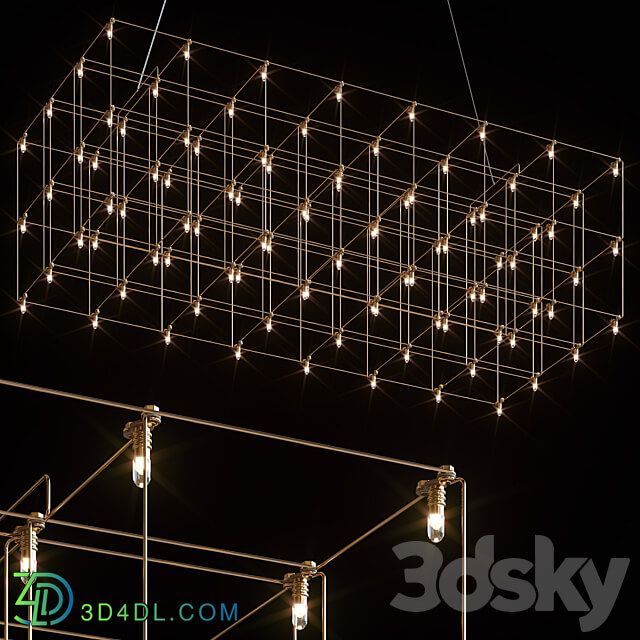 QUASAR UNIVERSE SQUARE DOUBLE SUSPENSION LAMP 87 5 cm Pendant light 3D Models 3DSKY