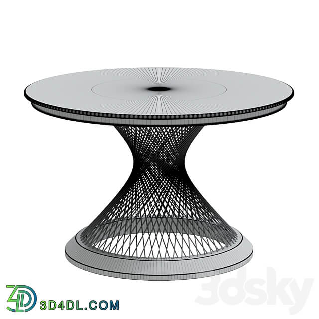 Garda Decor DINING TABLE ROUND ARTIFICIAL MARBLE GOLD 3D Models 3DSKY