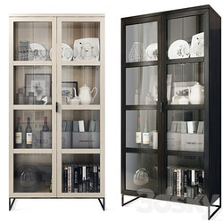 Swing cabinet with glass showcase Everett. Cabinet showcase by Rowico Wardrobe Display cabinets 3D Models 3DSKY 