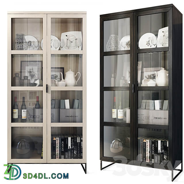 Swing cabinet with glass showcase Everett. Cabinet showcase by Rowico Wardrobe Display cabinets 3D Models 3DSKY