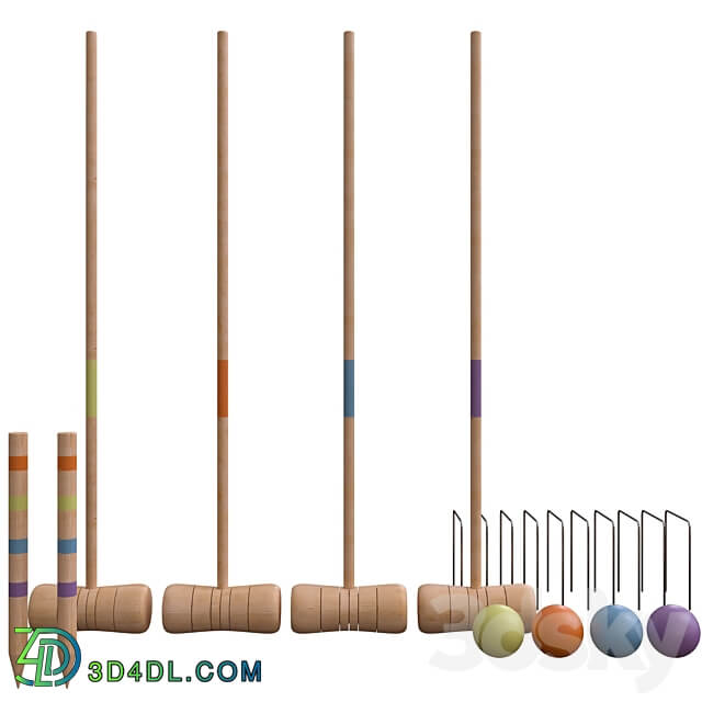 Croquet set 3D Models 3DSKY