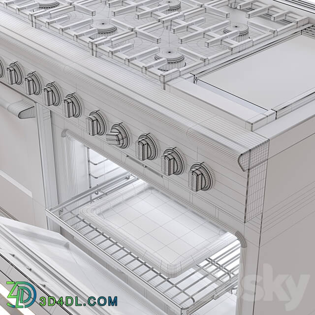 Professional Gas Range 3D Models 3DSKY