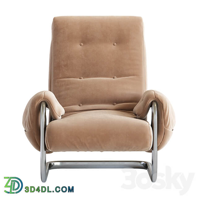 Tan Brown Mohair Velvet Large Lounge Chairs Guido Faleschini 1970 39 s Italy 3D Models 3DSKY