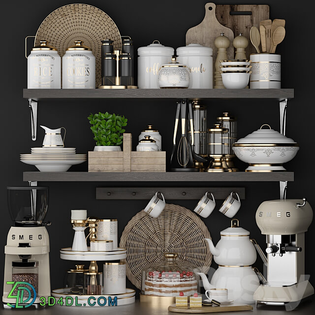 Kitchen set 001 3D Models 3DSKY