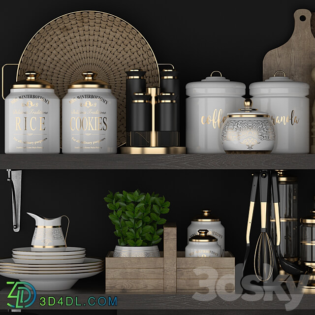 Kitchen set 001 3D Models 3DSKY