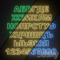 Light modules. Set 81. Neon Alphabet Other decorative objects 3D Models 3DSKY 