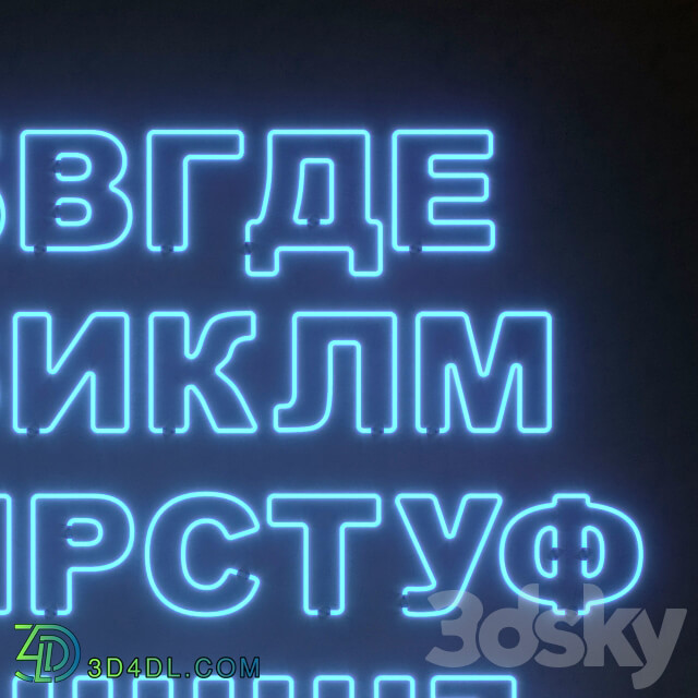 Light modules. Set 81. Neon Alphabet Other decorative objects 3D Models 3DSKY