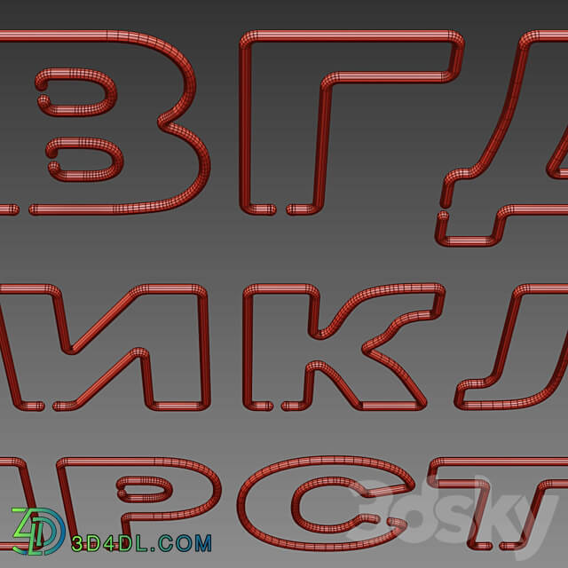 Light modules. Set 81. Neon Alphabet Other decorative objects 3D Models 3DSKY