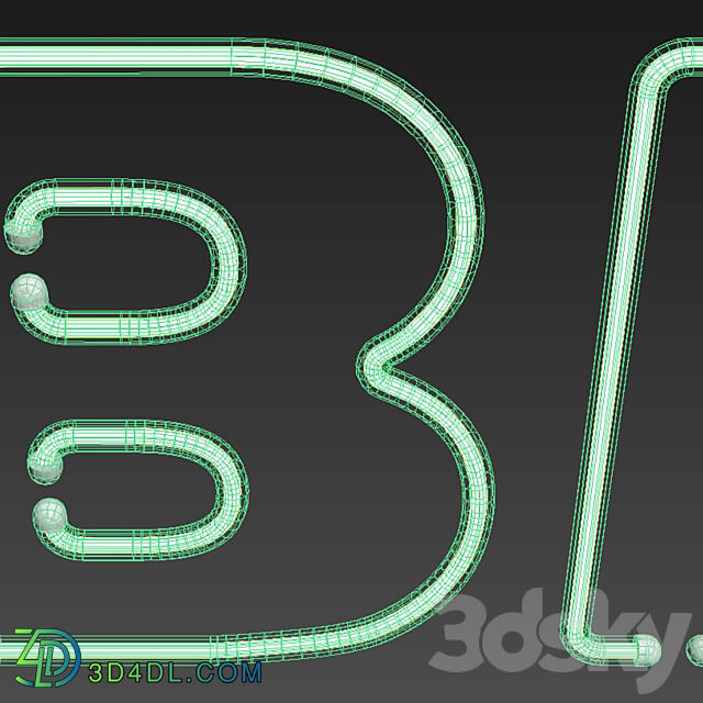 Light modules. Set 81. Neon Alphabet Other decorative objects 3D Models 3DSKY