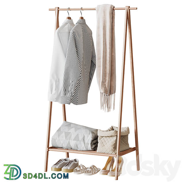 Wooden Floor Hanger CRB 01 Clothes 3D Models