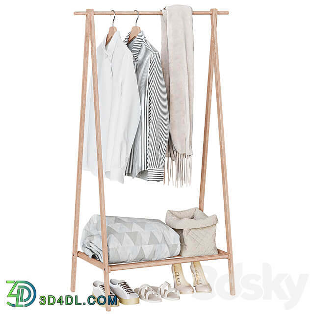 Wooden Floor Hanger CRB 01 Clothes 3D Models