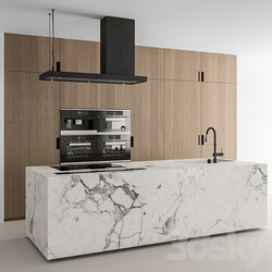 Kitchen Modern Wood and Marble 64 Kitchen 3D Models 3DSKY 