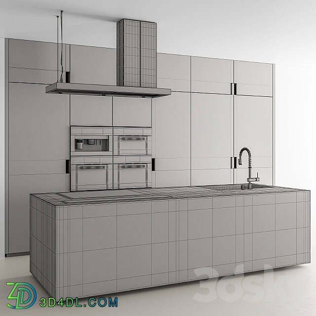 Kitchen Modern Wood and Marble 64 Kitchen 3D Models 3DSKY