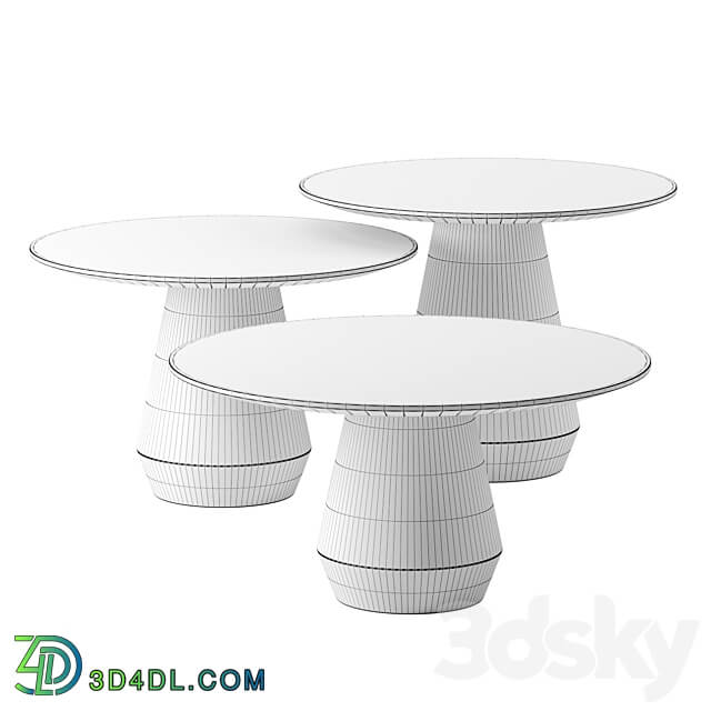 Charlotte Triple Center coffee tables by Collector 3D Models