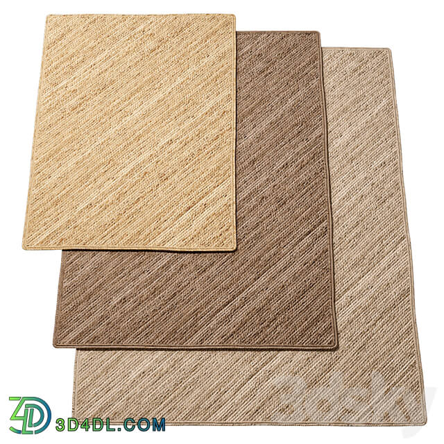 Natural Diagonal Braided Jute Rug 3D Models 3DSKY