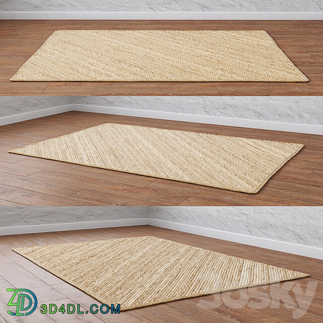 Natural Diagonal Braided Jute Rug 3D Models 3DSKY