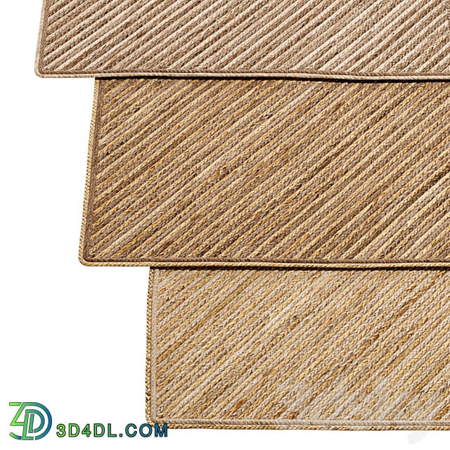 Natural Diagonal Braided Jute Rug 3D Models 3DSKY