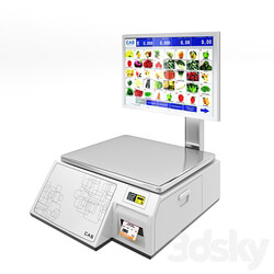 Commercial scales CAS with touch screen 3D Models 3DSKY 