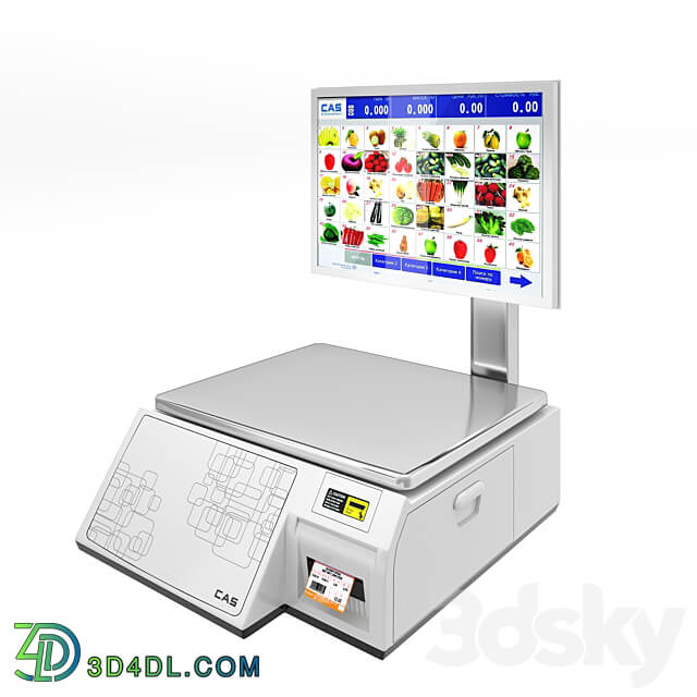 Commercial scales CAS with touch screen 3D Models 3DSKY