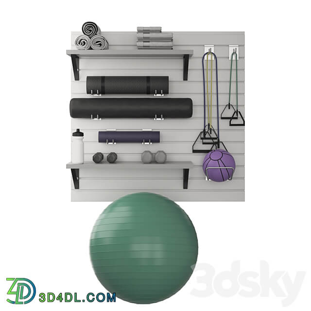 Home Fitness Set White 3D Models 3DSKY