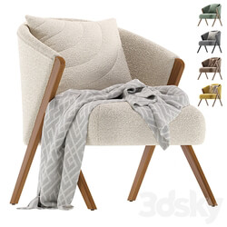 Upholstered Boucle Armchair Zara Home 3D Models 3DSKY 