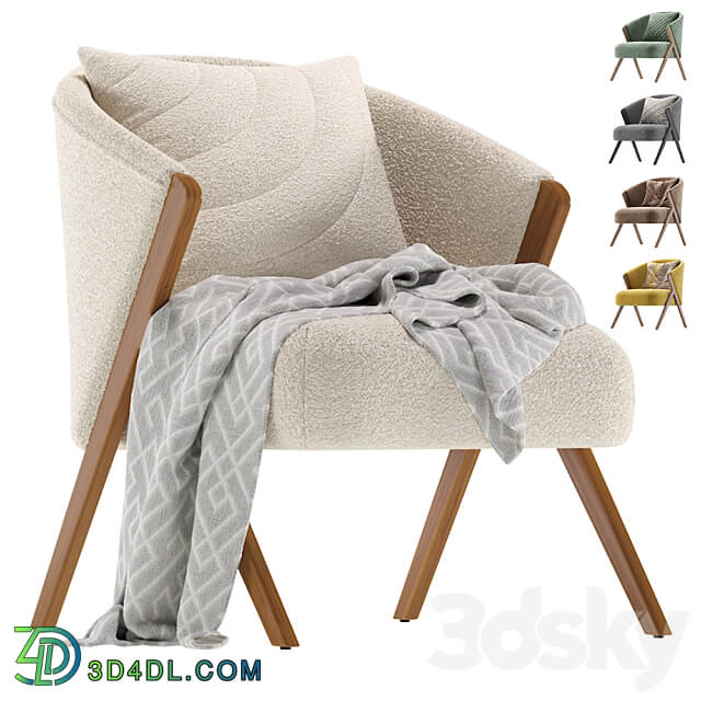 Upholstered Boucle Armchair Zara Home 3D Models 3DSKY