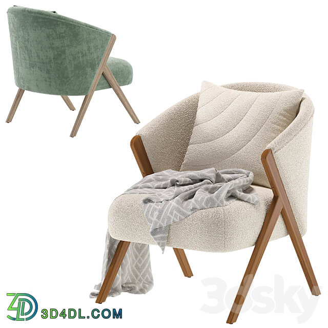 Upholstered Boucle Armchair Zara Home 3D Models 3DSKY