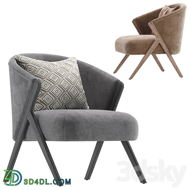 Upholstered Boucle Armchair Zara Home 3D Models 3DSKY