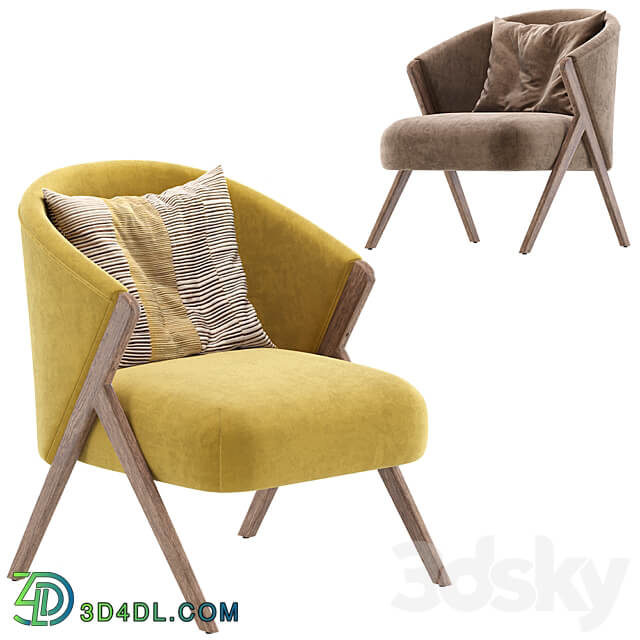 Upholstered Boucle Armchair Zara Home 3D Models 3DSKY