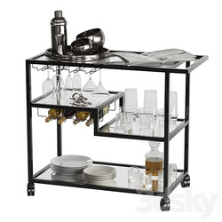 Drink Bar cart set 3 3D Models 3DSKY 