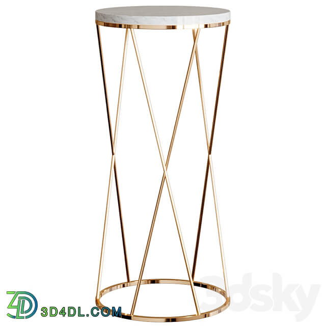 Side table with marble top 3D Models