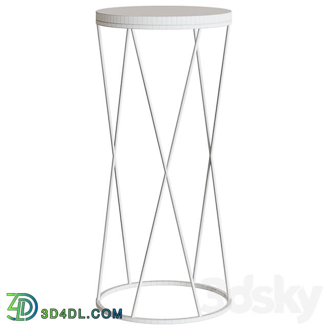 Side table with marble top 3D Models