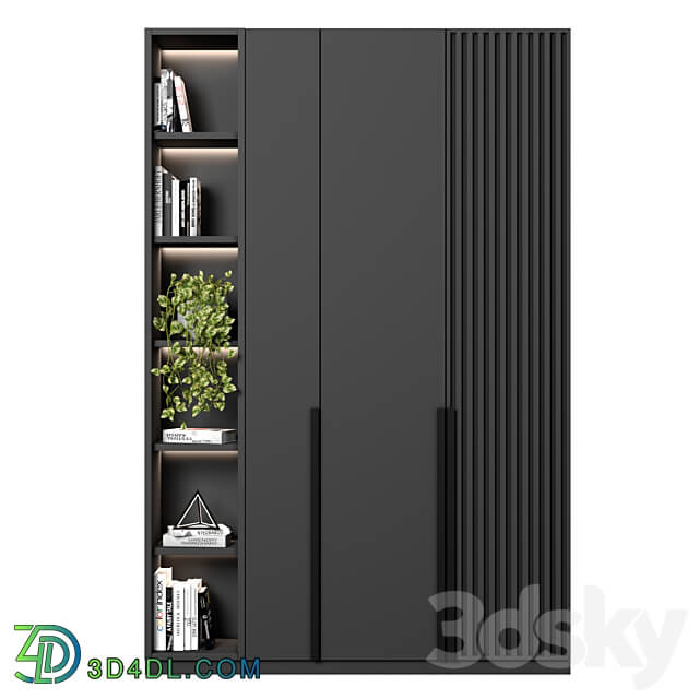 Cabinet with shelves 12 Wardrobe Display cabinets 3D Models 3DSKY