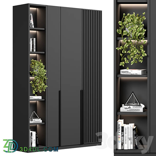 Cabinet with shelves 12 Wardrobe Display cabinets 3D Models 3DSKY