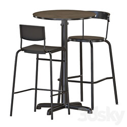 IKEA STENSELE Bar Table and Stools Table Chair 3D Models 3DSKY 