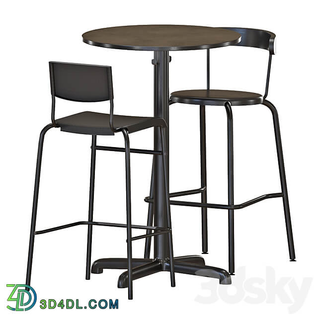 IKEA STENSELE Bar Table and Stools Table Chair 3D Models 3DSKY