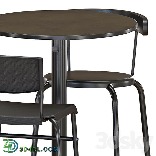 IKEA STENSELE Bar Table and Stools Table Chair 3D Models 3DSKY