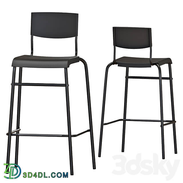 IKEA STENSELE Bar Table and Stools Table Chair 3D Models 3DSKY