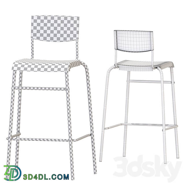 IKEA STENSELE Bar Table and Stools Table Chair 3D Models 3DSKY