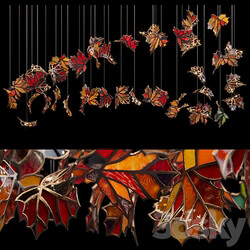 Light stained glass Vargov Design Golden autumn Pendant light 3D Models 3DSKY 