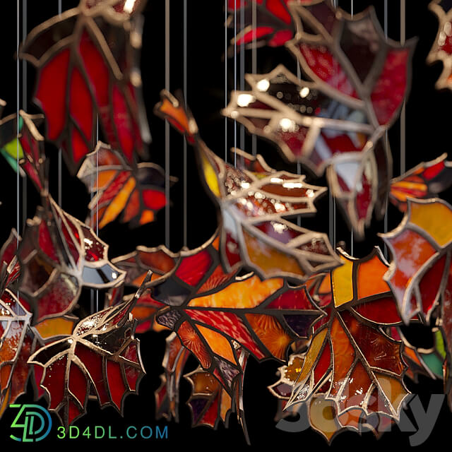 Light stained glass Vargov Design Golden autumn Pendant light 3D Models 3DSKY