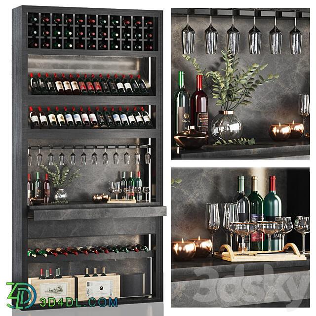 minibar wine shelf 3D Models 3DSKY